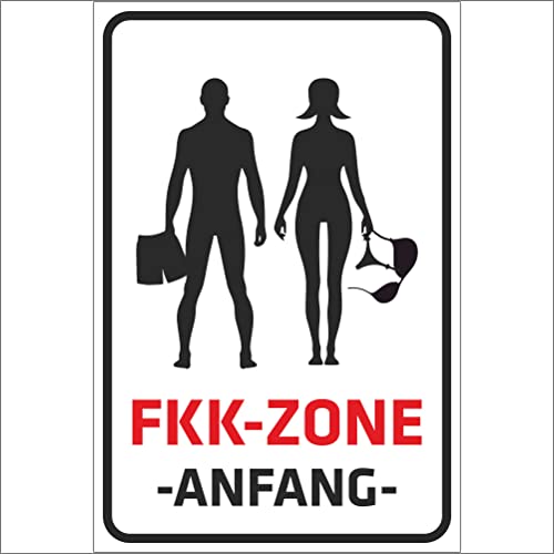 Indigos UG Aufkleber FKK Zone Anfang Mann und Frau 200x150 mm Hotel, Firma, Schutz, Kita, Arzt, Praxis, Wohnung Sicherheit Warnung von INDIGOS