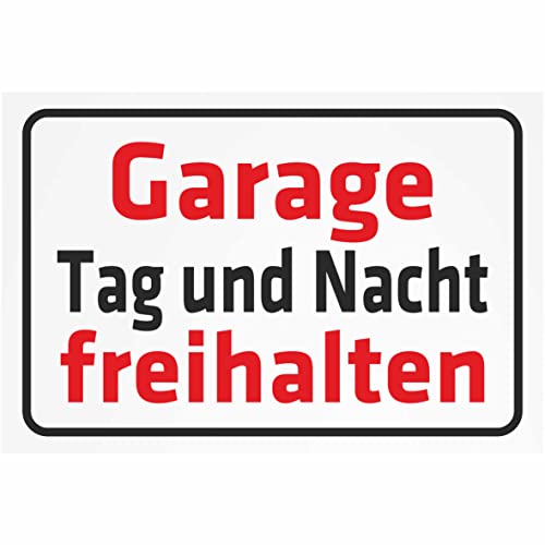 INDIGOS UG - Aufkleber - Sicherheit - Garage Tag und Nacht freihalten - 200x150 mm - Hotel, Firma, Schutz, Kita, Arzt, Praxis, Wohnung von INDIGOS