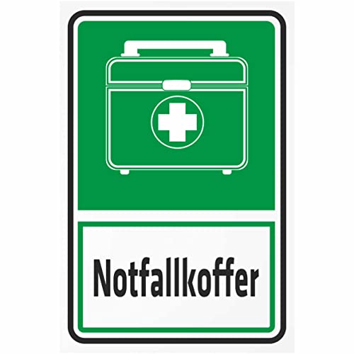 Indigos UG Aufkleber Rettungsschild Notfallkoffer 200x150 mm Hotel, Firma, Schutz, KITA, Arzt, Praxis, Wohnung Sicherheit Warnung von INDIGOS