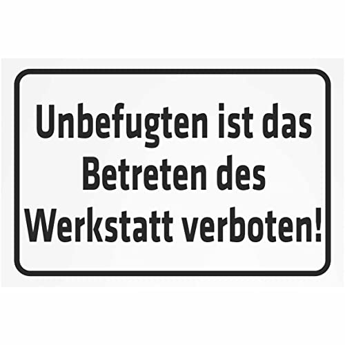 Indigos UG Aufkleber Unbefugten ist das Betreten der Werkstatt verboten 200x150 mm Hotel, Firma, Schutz, Kita, Arzt, Praxis, Wohnung Sicherheit Warnung Indigos UG Aufkleber Unbefugten ist das Betreten der Werkstatt verboten 200x150 mm Hotel, Firma, Schutz, Kita, Arzt, Praxis, Wohnung Sicherheit Warnung von INDIGOS