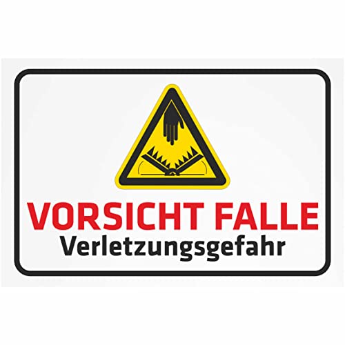 INDIGOS UG - Aufkleber - Sicherheit - Vorsicht Falle - Verletzungsgefahr - 300x200 mm - Hotel, Firma, Schutz, KITA, Arzt, Praxis, Wohnung von INDIGOS