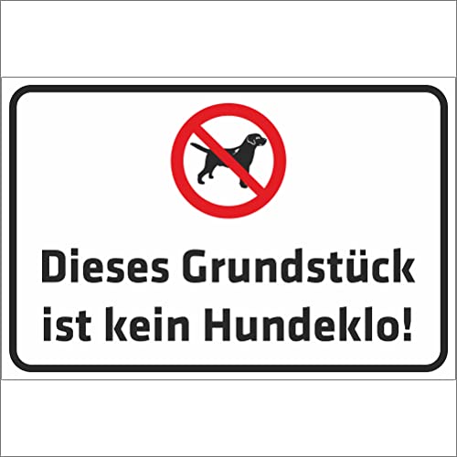 Indigos UG Aufkleber Dieses Grundstück ist kein Hundeklo - 200x150 mm - Hotel, Firma, Schutz, Kita, Arzt, Praxis, Wohnung - Sicherheit - Warnung von INDIGOS