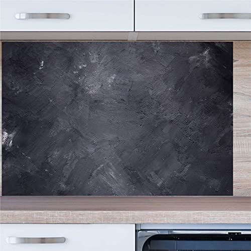INDIGOS UG Küchenrückwand - Beton schwarz - 80x40 cm ESG Echtglas Bedruckt - mit Bild - Motiv - Küche - Rückwand - Glasplatte - Spritzschutz - Herd - Ofen INDIGOS UG Küchenrückwand - Beton schwarz - 80x40 cm ESG Echtglas Bedruckt - mit Bild - Motiv - Küche - Rückwand - Glasplatte - Spritzschutz - Herd - Ofen von INDIGOS