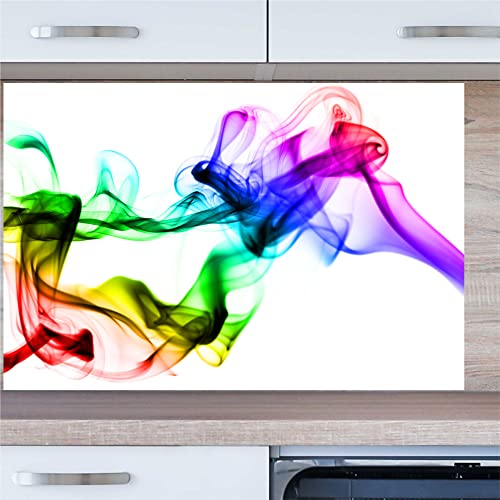 INDIGOS UG Küchenrückwand - Farben - 100x60 cm ESG Echtglas Bedruckt - mit Bild - Motiv - Küche - Rückwand - Glasplatte - Spritzschutz - Herd - Ofen von INDIGOS