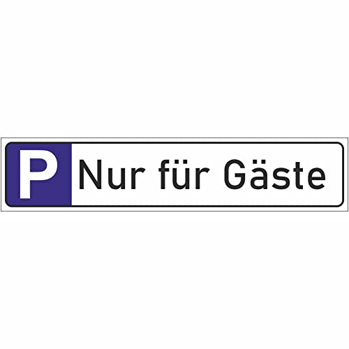 INDIGOS UG - Nur für Gäste - Schild - 52x11cm - Parkplatzschild Parkplatz - Alu-Dibond - Kennzeichen - Namensschild - Garage, Hotel, Parkplatz, Schule, Carport Firma von INDIGOS