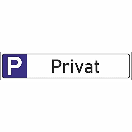 INDIGOS UG - Privat - Schild - 52x11cm - Parkplatzschild Parkplatz - Alu-Dibond - Kennzeichen - Namensschild - Garage, Hotel, Parkplatz, Schule, Carport Firma von INDIGOS