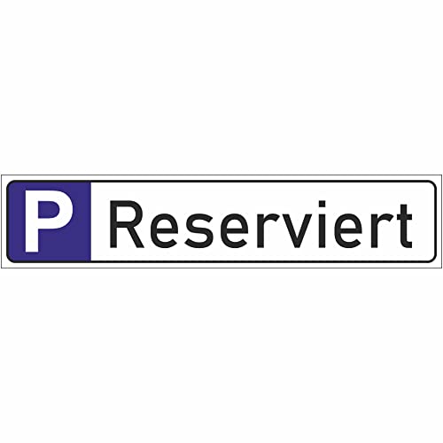 INDIGOS UG - Reserviert - Schild - 52x11cm - Parkplatzschild Parkplatz - Alu-Dibond - Kennzeichen - Namensschild - Garage, Hotel, Parkplatz, Schule, Carport Firma von INDIGOS