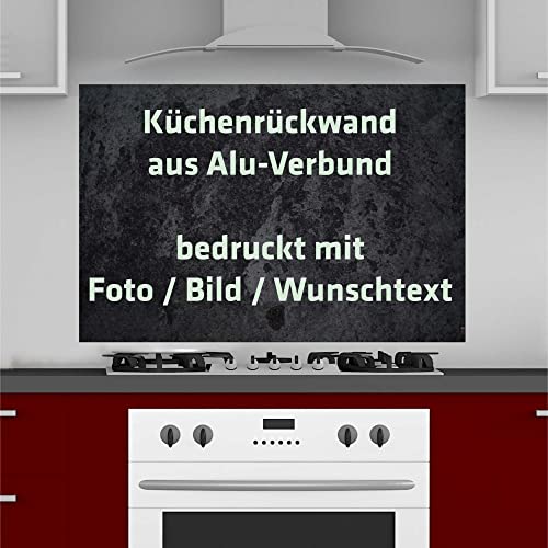 INDIGOS UG Spritzschutz mit Foto - Wunschtext - individuell personalisiert - 110x50 cm - Aluverbund Platte Bedruckt - Motiv - Küche - Küchenrückwand - Schild - Herd - Ofen INDIGOS UG Spritzschutz mit Foto - Wunschtext - individuell personalisiert - 110x50 cm - Aluverbund Platte Bedruckt - Motiv - Küche - Küchenrückwand - Schild - Herd - Ofen von INDIGOS