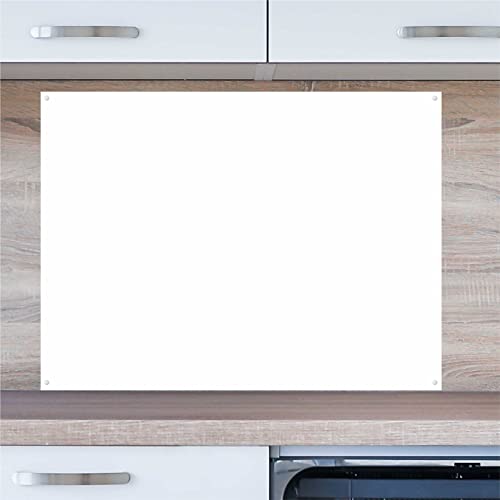 INDIGOS UG Spritzschutz - weiß - 100x55 cm - Aluverbund Platte - Küche - Küchenrückwand - Schild - Ofen - Fliesenspiegel - Herd von INDIGOS