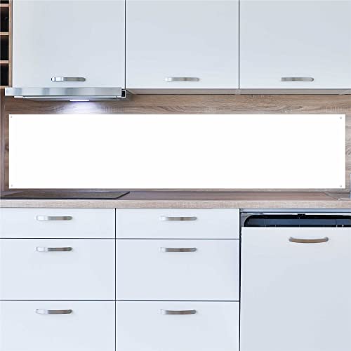 INDIGOS UG Spritzschutz - weiß - 150x50 cm - Aluverbund Platte - Küche - Küchenrückwand - Schild - Ofen - Fliesenspiegel - Herd von INDIGOS