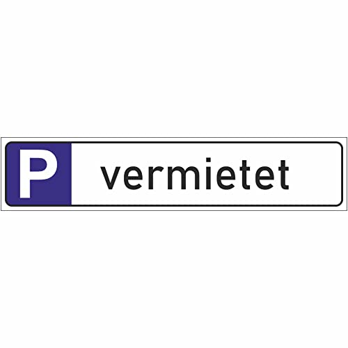 INDIGOS UG - Vermietet - Schild - 52x11cm - Parkplatzschild Parkplatz - Alu-Dibond - Kennzeichen - Namensschild - Garage, Hotel, Parkplatz, Schule, Carport Firma von INDIGOS