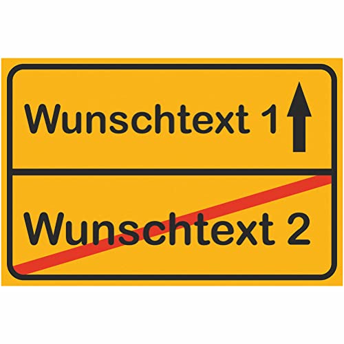 INDIGOS UG - WUNSCHTEXT Schild - 60x40cm - AluDibond Ortsschild mit eigenem Namen oder Text - personalisiert - Wunschtext individuell - Ortsname, Funschild, Namensschild INDIGOS UG - WUNSCHTEXT Schild - 60x40cm - AluDibond Ortsschild mit eigenem Namen oder Text - personalisiert - Wunschtext individuell - Ortsname, Funschild, Namensschild von INDIGOS