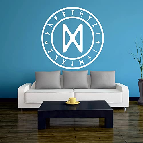 INDIGOS UG - Wandtattoo Wohnzimmer - Wandaufkleber Wikinger - Viking - X - nordisch - Mythologie - 40x 40 cm - Weiss - Aufkleber Kinderzimmer Schlafzimmer Küche Badezimmer Büro Dekoration von INDIGOS