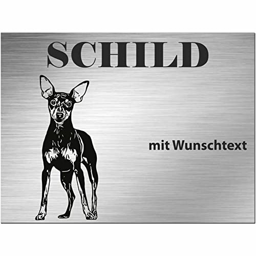 INDIGOS UG - Schilder selbst gestalten Zwergpinscher - Wunschtext personalisiert - Aluverbundplatte Edelstahllook - ab 20x15 cm - Spruch - Deko Geschenkidee für Ihren Hund - Zaun - Türschild INDIGOS UG - Schilder selbst gestalten Zwergpinscher - Wunschtext personalisiert - Aluverbundplatte Edelstahllook - ab 20x15 cm - Spruch - Deko Geschenkidee für Ihren Hund - Zaun - Türschild von INDIGOS