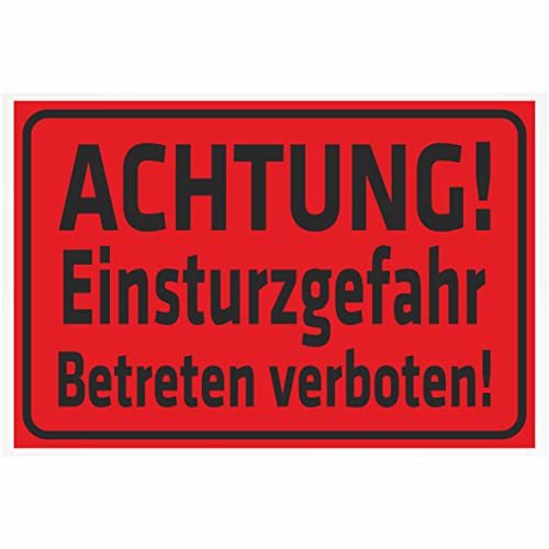 Indigos UG Aufkleber Achtung Einsturzgefahr Betreten verboten 400x300 mm Hotel, Firma, Schutz, Kita, Arzt, Praxis, Wohnung Sicherheit Warnung Indigos UG Aufkleber Achtung Einsturzgefahr Betreten verboten 400x300 mm Hotel, Firma, Schutz, Kita, Arzt, Praxis, Wohnung Sicherheit Warnung von INDIGOS