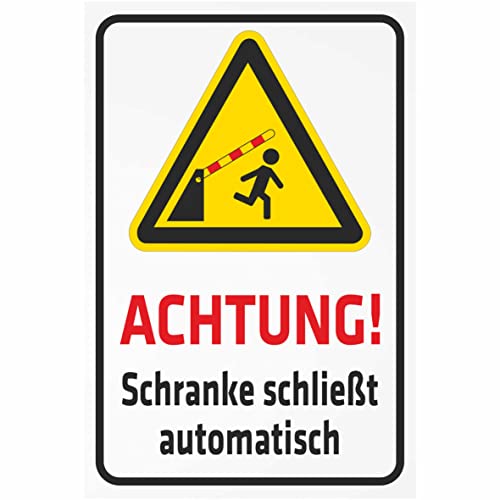 Indigos UG Aufkleber Achtung! Schranke schließt automatisch 200x150 mm Hotel, Firma, Schutz, Kita, Arzt, Praxis, Wohnung Sicherheit Warnung Indigos UG Aufkleber Achtung! Schranke schließt automatisch 200x150 mm Hotel, Firma, Schutz, Kita, Arzt, Praxis, Wohnung Sicherheit Warnung von INDIGOS