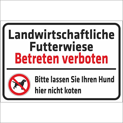 Indigos UG Aufkleber Landwirtschaftliche Futterwiese - 400x300 mm - Hotel, Firma, Schutz, Kita, Arzt, Praxis, Wohnung - Sicherheit - Warnung von INDIGOS