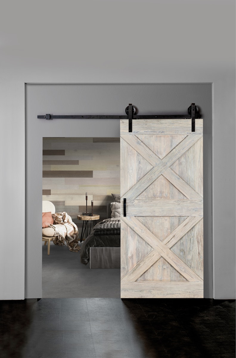 INDO Barndoor Teak Colored IBDJT210100W White washed von INDO