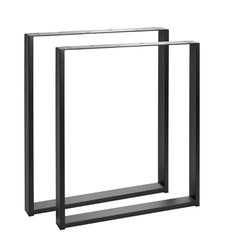 INDUSTRIAL IRON OAK Tischbeine 2er-Set – Rechteckige Metallbeine 72 cm hoch – Tischgestell aus Stahl, pulverbeschichtet – Schwarz, für Esstisch, Schreibtisch, DIY-Projekte (60–100 cm Breite) (72x60) von INDUSTRIAL IRON OAK