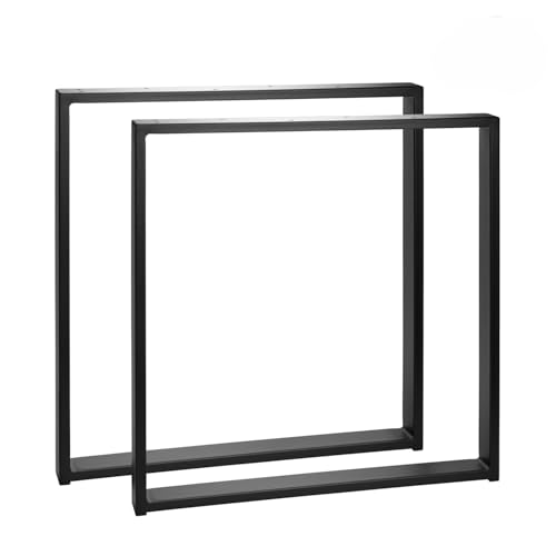 INDUSTRIAL IRON OAK Tischbeine 2er-Set – Rechteckige Metallbeine 72 cm hoch – Tischgestell aus Stahl, pulverbeschichtet – Schwarz, für Esstisch, Schreibtisch, DIY-Projekte (60–100 cm Breite) (72x70) von INDUSTRIAL IRON OAK