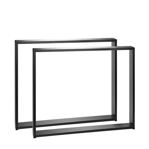 INDUSTRIAL IRON OAK Tischbeine 2er-Set – Rechteckige Metallbeine 72 cm hoch – Tischgestell aus Stahl, pulverbeschichtet – Schwarz, für Esstisch, Schreibtisch, DIY-Projekte (60–100 cm Breite) (72x90) von INDUSTRIAL IRON OAK