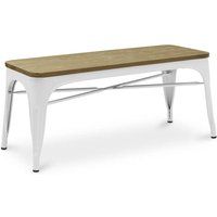 Bank - Industriedesign - Holz und Metall - Stylix Weiß von INDUSTRIAL STYLE
