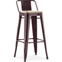 Barhocker mit Rückenlehne - Industriedesign - Holz & Stahl - 76cm - New Edition - Stylix Bronze von INDUSTRIAL STYLE