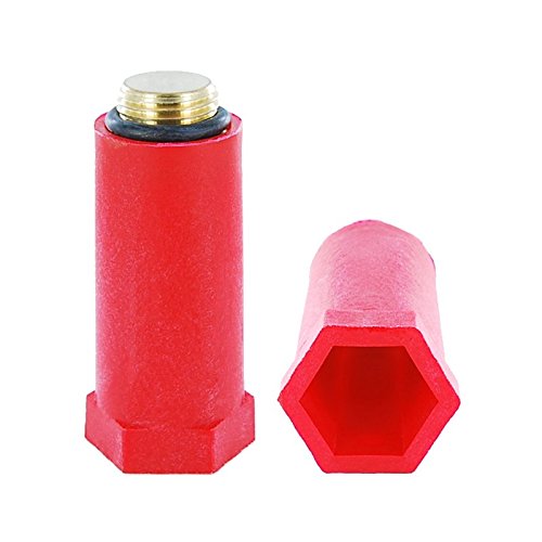 5 Stück Baustopfen mit Messinggewinde - ROT - 1/2" von INDUTEC