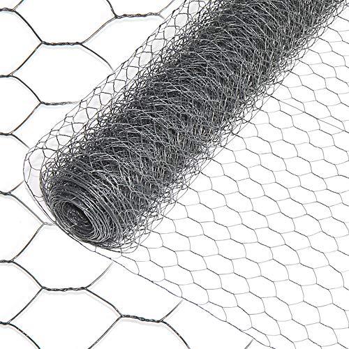 INDUTEC Sechseckgeflecht Drahtzaun Drahtgeflecht Gartenzaun Hasendraht - anthrazit - MW: 13 mm | H: 100 cm | L: 10 m Rolle von INDUTEC