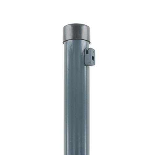 INDUTEC Zaunpfosten - 34 x 1200 mm - für Maschendraht Drahtzaun - anthrazit pulverbeschichtet - mit Drahthalter von INDUTEC