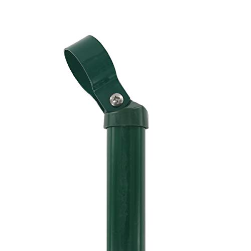 INDUTEC Zaunstreben - 34x 1200 - für Maschendraht Drahtzaun - grün pulverbeschichtet - mit Schelle von INDUTEC