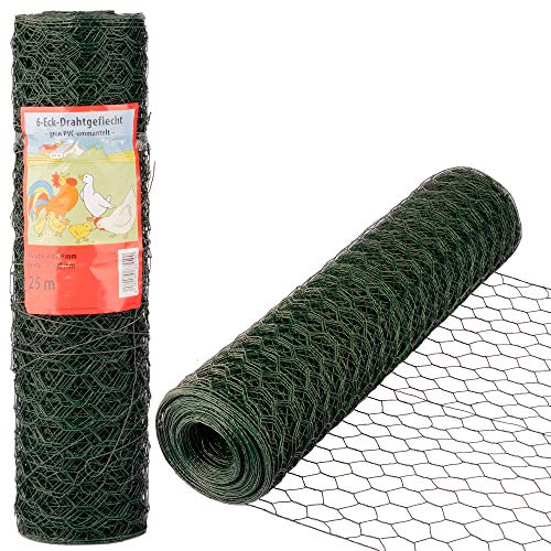 Kaninchendraht Maschendraht 25m lang 50cm hoch Drahtgitter Grün PVC Hasendraht Maulwurfsperre Wühlmausschutz Wühlmausgitter 25x0,5m von INDUTEC