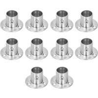 Ineasicer - 10 Pcs Edelstahl Schrank Flansch Klammern Kleidung Schiene Halter Runde Rohr Halterung von INEASICER