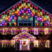 10 m 400 LEDs, verbindbare Lichtervorhänge für drinnen und draußen, 8 Beleuchtungsmodi, wasserdichte Lichterketten-Dekoration für Party, Weihnachten, von INEASICER