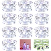 10er-Pack 2 m lange batteriebetriebene Lichterketten mit 20 LEDs, wasserdichte LED-Lichter mit Kupferdraht für Weihnachtsschlafzimmer, 10er-Pack 2 m lange batteriebetriebene Lichterketten mit 20 LEDs, wasserdichte LED-Lichter mit Kupferdraht für Weihnachtsschlafzimmer, von INEASICER