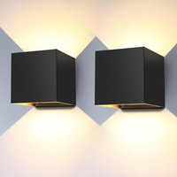 12 W Wandleuchte für drinnen und draußen, 2er-Pack, 10 × 10 × 10 cm, Außenwandleuchte mit LED-Wandleuchten, 3000 K Warmweiß, IP65, wasserdichte von INEASICER