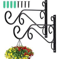 2 crochets pour plantes suspendues en fer forgé, robustes et élégants, pour décoration de balcon, jardin, pot de fleurs, corde légère 2 crochets pour plantes suspendues en fer forgé, robustes et élégants, pour décoration de balcon, jardin, pot de fleurs, corde légère von INEASICER
