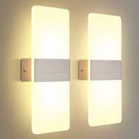 2er-Pack LED-Wandleuchten für den Innenbereich, 12 W, Warmweiß 3000 K, AC 230 V, Acryl-Wandlampe, modernes Design, Dekoration, Wandleuchte für von INEASICER