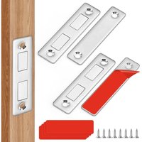 2er-Pack Schranktürmagnete, ultradünne magnetische Schubladenverschlüsse, leistungsstarke Magnete mit Schrauben und Klebstoff für Schiebetüren und von INEASICER