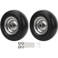 2er-Pack flache Rasenmäherreifen mit Stahlfelge für gewerbliche Rasenmäher, 28 cm Durchmesser und 10 cm Breite von INEASICER