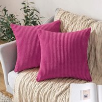 2er-Set, dekorativer Cord-Kissenbezug, weicher Kissenbezug für Sofa, Zuhause, Wohnzimmer, Schlafzimmer, Clic Clac, Bett, 45 x 45 cm, Fuchsie 2er-Set, dekorativer Cord-Kissenbezug, weicher Kissenbezug für Sofa, Zuhause, Wohnzimmer, Schlafzimmer, Clic Clac, Bett, 45 x 45 cm, Fuchsie von INEASICER