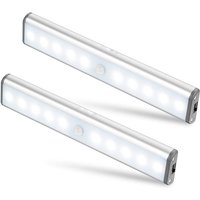 2er-Set 10 LED-Lampen, kabellos, per USB wiederaufladbar, magnetisch, Bewegungsmelder, 2 Leuchtmodi, tragbar. Schranklicht, Notlampe, 2er-Set 10 LED-Lampen, kabellos, per USB wiederaufladbar, magnetisch, Bewegungsmelder, 2 Leuchtmodi, tragbar. Schranklicht, Notlampe, von INEASICER