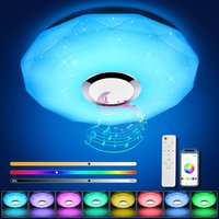36W LED Deckenleuchte mit Bluetooth Lautsprecher, Deckenlampe mit Fernbedienung App Steuerung, Deckenleuchte für Wohnzimmer Schlafzimmer, IP44 von INEASICER