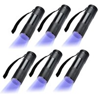 6er-Pack UV-Ultraviolett-Schwarzlicht, 9 LED-Taschenlampen für den Außenbereich usw. 6er-Pack UV-Ultraviolett-Schwarzlicht, 9 LED-Taschenlampen für den Außenbereich usw. von INEASICER