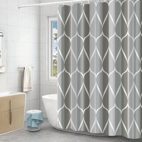Anti-Schimmel Duschvorhang, Duschvorhang 180x180 cm, Polyestergewebe, Wasserdichter Duschvorhang, Grau Anti-Schimmel Duschvorhang, Duschvorhang 180x180 cm, Polyestergewebe, Wasserdichter Duschvorhang, Grau von INEASICER