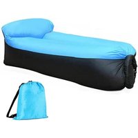 Aufblasbares Luftsofa von Ineasicer, wasserdicht, aufblasbar, mit tragbarem Paket für Reisen, Camping, Wandern, Pool- und Strandpartys (blau) von INEASICER