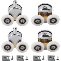 Duschtürrollen, Ersatz-Doppelrollen, für DIY 4–6 mm Glas, 23 mm Durchmesser (2 obere Rollen und 2 untere Rollen) von INEASICER