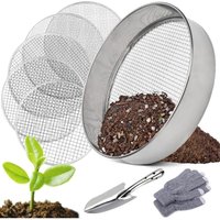 Edelstahl Gartensieb, 5 in 1 Gartensieb rund 30 cm, mit 5 Wechselsieben Ø 3, 6, 9, 10, 12 mm, Gartensieb rund, Kompostsieb für Erde, Kompost, Saatgut Edelstahl Gartensieb, 5 in 1 Gartensieb rund 30 cm, mit 5 Wechselsieben Ø 3, 6, 9, 10, 12 mm, Gartensieb rund, Kompostsieb für Erde, Kompost, Saatgut von INEASICER