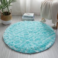 Flauschiger Bodenteppich aus Kunstfell, flauschiger Teppich mit Farbverlauf, dekorative Bodenmatte für Schlafzimmer, Wohnzimmer, Esszimmer, 40 x 60 von INEASICER