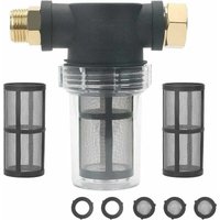 Hochdruckreiniger-Zubehör 3/4 Zoll Garten-U-Filter für Hochdruckreiniger – Sedimentfilter – Wasserfilter – Wasserfilter – mit 2 x 100er Gewindefilter Hochdruckreiniger-Zubehör 3/4 Zoll Garten-U-Filter für Hochdruckreiniger – Sedimentfilter – Wasserfilter – Wasserfilter – mit 2 x 100er Gewindefilter von INEASICER